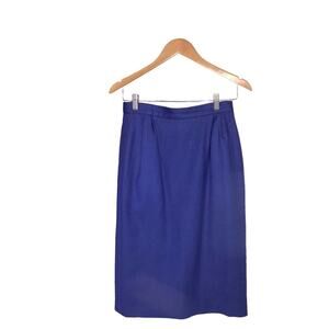 Vintage colbolt Royal Blue wool skirt size 10